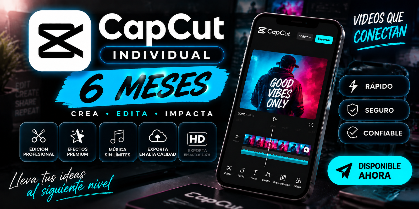CAPCUT PRO INDIVIDUAL X 6 MESES